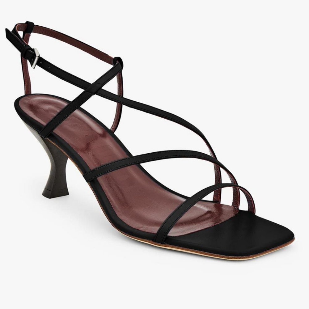 STAUD Black Amelie medium sandals